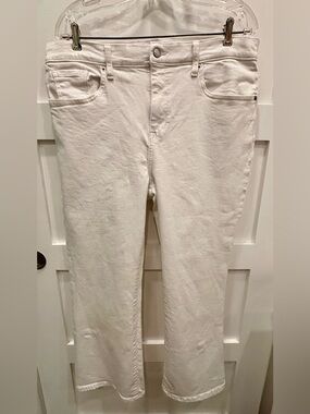 Banana Republic Women’s Cropped Bootcut White Jeans Size 32 (14)